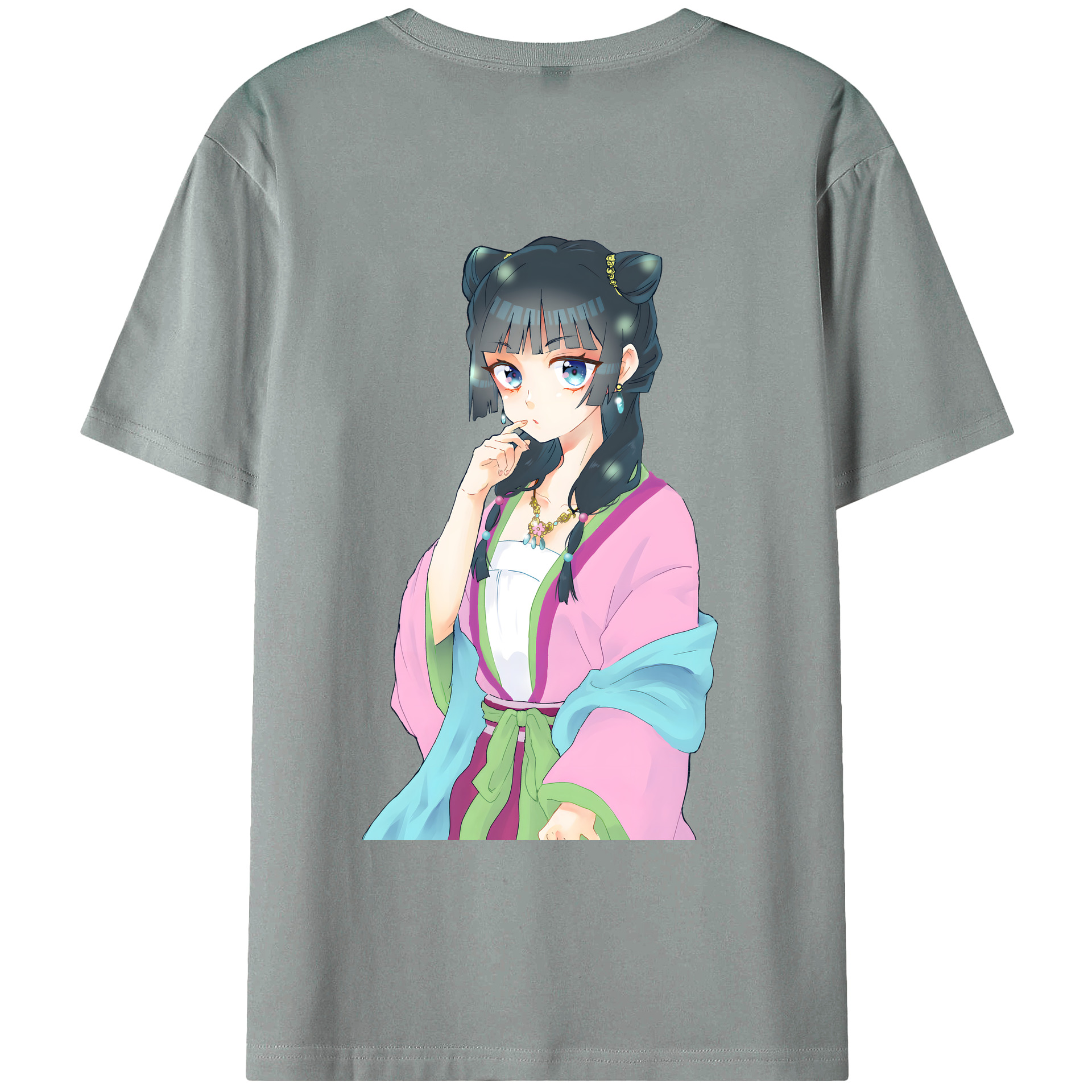 （画像用） 薬屋のひとりごと The Apothecary Diaries 綿100％ メンズ半袖Tシャツ（バックプリント） 通気性